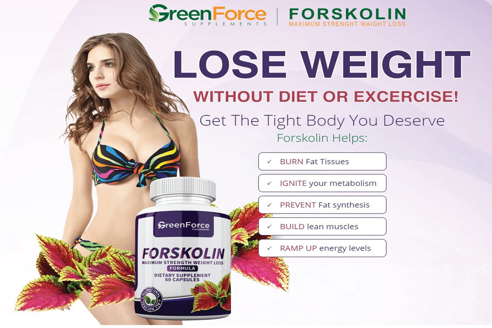 Forskolin Fat Loss Extract Weight Loss Formula - Free Trial Bottle